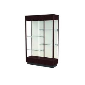 Waddell 893m-pb-j Heritage 48 Inch W X 76 H 18 D Floor Case Plaque Back Hardwood Java Finish