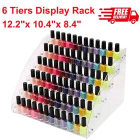 Wadrac 08bz34cdp Ca 6-tier Acrylic Essential Oil And Nail Polish Display Rack Clear Organizer Stand