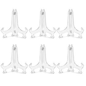 Wahijihe 66060x 6pcs 7 Inch Display Stands Clear Plastic Plate Easels Picture