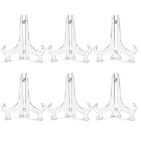 66060x Wahijihe 6pcs 7 Inch Display Stands Clear Plastic Plate Easels Picture