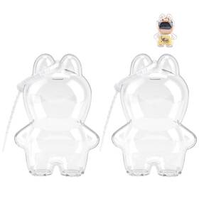 Wallfid Mnlbbbhhk-1 10cm Clear Figure Display Case With Keychain Platic Protective Cover For 10cm