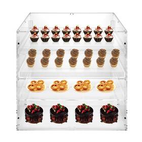 Wanlecy Cs518518 3 Tray Acrylic Bakery Display Case 18.7 X 17.7 Inch Clear Countertop