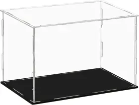 Wanlian 974449979460 Clear Acrylic Display Case Self-assembly Box With Black Base