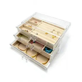 Rbsn01 Weikimff Clear Acrylic Jewelry Box With Drawers Transparent Storage C