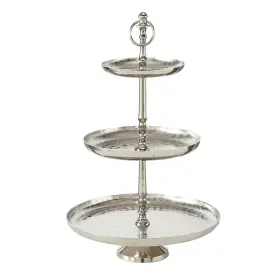 Whw Whole House Worlds 056388007342 Old World Grand Hotel 3 Tier Stand Decorative Polished Silver Aluminum Etch