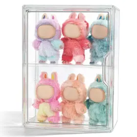 Wb0027 Wollibao Display Case Compatible With Labubu Pop Mart Acrylic Clear Box Shelf