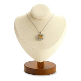 Woodten 738629160576 Jewelry Bust Necklace Display Microfiber Stand For S