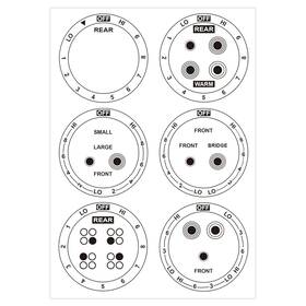 Wootile Wootile2022111701 6 Stove Dials Sticker For Burner Cooktop Hob Cooker Top - White