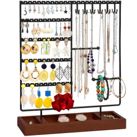 Ehj5-gd X-cosrack Jewelry Holder Organizer Stand Display With Earring Neckla
