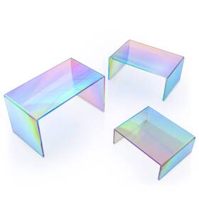 X-float 688959728413 Rainbow Iridescent Acrylic Display Risers Set Of 6