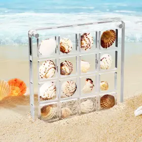 1021025 Xihircd Acrylic Magnetic Seashell Display Box Clear Sea Shell Cases Bead Con