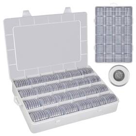 Xuerdon 7n-1zsc-2dr9 168 Pcs 46mm Coin Capsules Case With Foam Gasket Plastic Storage Organizer H