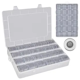 7n-1zsc-2dr9 Xuerdon 168 Pcs 46mm Coin Capsules Case With Foam Gasket Plastic Storage Organizer H