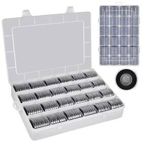 Xuerdon Ca-204t-ybtb 168 Pcs 46mm Coin Capsules Case With Foam Gasket And Plastic Storage Organize
