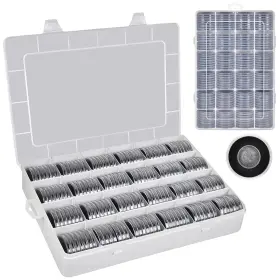 Ca-204t-ybtb Xuerdon 168 Pcs 46mm Coin Capsules Case With Foam Gasket And Plastic Storage Organize