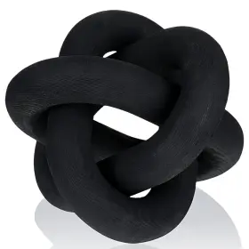 Cu-yalikop-2237596 Yalikop 3 Link Wood Knot Decor Rustic Home D Cor Accents Hand Carved Black