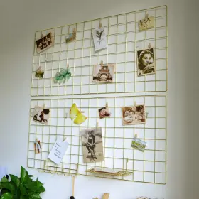 Yash 653846801210 Metal Wire Grid Panel Display Organizer Postcard Wall Artwork