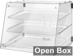 Ybsvo 714367058818 3 Tray Commercial Countertop Bakery Display Case With Rear Doors Clear