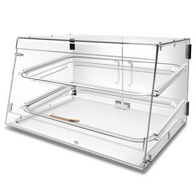 Ybsvo Bcd-2 2 Tray Bakery Display Case With Front And Rear Doors - 21 Inch X 17 12