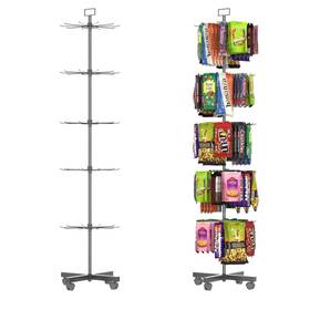 Yeooe 729604183406 Retail Display Racks 5 Tier Spinning Stand Movable Shop Spinner Rack