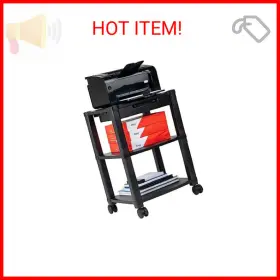 16cpd009-d3002 Yescom Mind Reader Cart Printer Stand 17.25 Inch L X 13.5 W 24.5 H Black