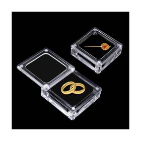 Yinarong A094 2 Pieces Small Acrylic Jewelry Box With Lid Clear Gemstone Display Contai