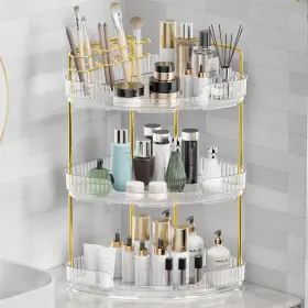 Yx-p-005-3-t Yingxun 3-tier Corner Bathroom Organizer Shelf Perfume And Makeup Storage Crystal