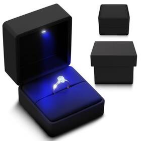 Yjcbox Blu-led-03r-01 Led Light Ring Box For Engagement Proposal Wedding Display Case Storage E