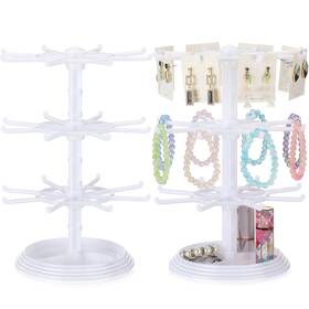 Yuntau Yes-yuntau-0515 2 Pcs Rotating Jewelry Display Stands Plastic 3 Tier Spinning Rack Fo