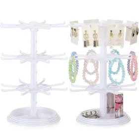 Yes-yuntau-0515 Yuntau 2 Pcs Rotating Jewelry Display Stands Plastic 3 Tier Spinning Rack Fo