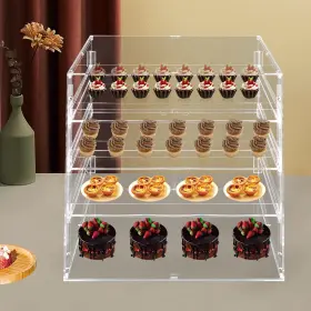 Yuyfcc 749767025368 Commercial Countertop Bakery Display Case 4-tier Clear Acrylic Pastry