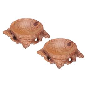 Zaplyte 601968990732 2 X Wooden Ball Stand Holders Displays Base 70mm Diameter Red For Crystal