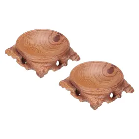 Zaplyte 601968990732 2 X Wooden Ball Stand Holders Displays Base 70mm Diameter Red For Crystal