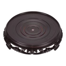 Zaplyte 745060101280 Planter Display Stand 5.9 Inch Dia Imitation Wood Style Round Bonsai Black