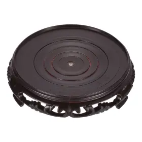Zaplyte 745060101280 Planter Display Stand 5.9 Inch Dia Imitation Wood Style Round Bonsai Black