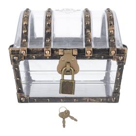Zerodeko 101k316421zy186l Pirate Treasure Case With Lock Transparent Jewelry Chest Gems