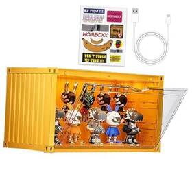 Zertylre A001 Clear Display Case With Voice-activated Light 2 Tier Stand Yellow-light