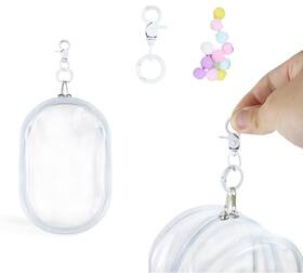 Zimois Zhz49 Clear Bag With Keychain Plush Doll Collectibles Plastic Pvc Storage Box