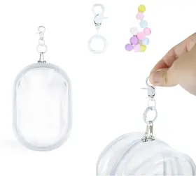 Zhz49 Zimois Clear Bag With Keychain Plush Doll Collectibles Plastic Pvc Storage Box