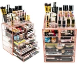 Sorbus Acrylic Cosmetic Makeup And Jewelry Storage Case Display-pink New. Price: $53.99.