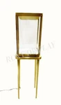 Gold Wall Display Showcase Cabinet 17.7"X17.7"X65" Tempered Glass Led Lights New. Price: $695.00.