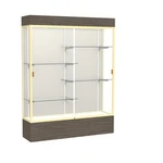 Reliant 60"W X 80"H 16"D Lighted Floor Case, Plaque Back, Champagne... New. Price: $4763.81.