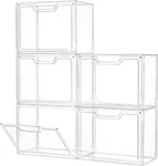 Stackable Storage Bins, Clear Acrylic Display Case, 5-PACK Boxes With New. Price: $75.05.
