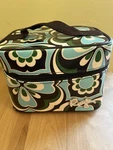 Vintage Y2K Roxy Blue Hawaiian Makeup Cosmetic Travel Case Square With Mirror Used. Price: $59.00.