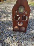Vintage Wood Wine Rack Art Deco Glass Panel 24" Tall Stunning Used. Price: $109.30.