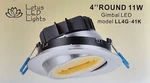 Lotus Led 4" 11W Round Gimbal Recessed Downlight White LL4G-41K-WH Dimmable New. Price: $34.99.