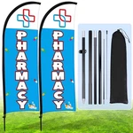 Buryeah 2 Sets Pharmacy Feather Flag Banner For Business Advertising 7 Ft Pha... New. Price: $64.79.