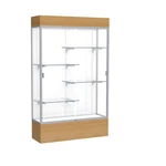 Reliant 48"W X 80"H 16"D Lighted Floor Case, White Back, Satin Finish, ... New. Price: $3841.03.