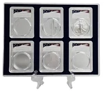 Coin Display Storage Case For 6 American Silver Eagles - Includes Six 40MM Slabs New. Price: $29.99.