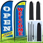 Buryeah 2 Sets Now Open Flag Banner For Business Advertising 7 Ft Feather Fla... New. Price: $54.93.